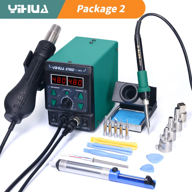 Diy Electronics Tools - YIHUA 8786D паяльник термовоздушная паяльная станция