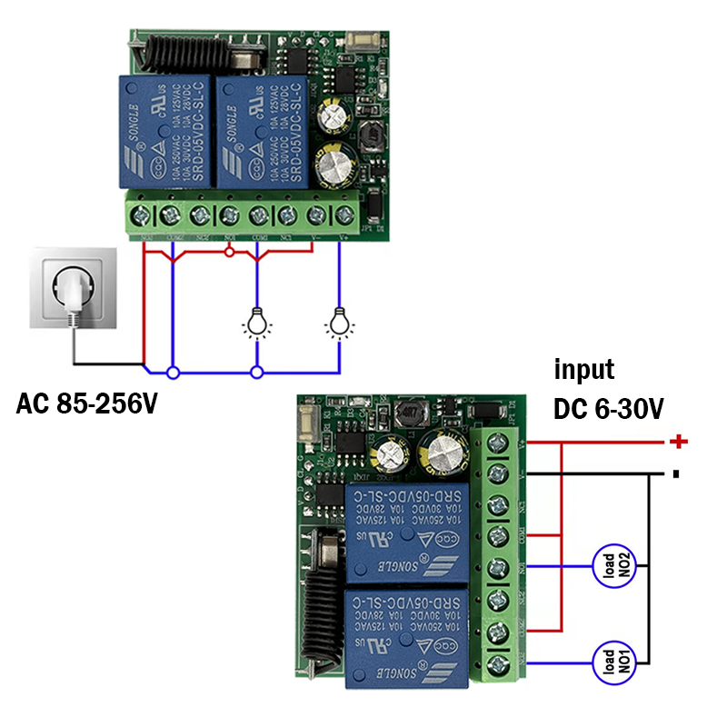 DC 9V 12V 24V AC 85-250V 2CH Р – обзор и цена Rf 433Mhz Module